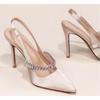 Fashion Brand Luxury Crystal High Heels Women's Sandals Pointed Toe Elegant Heeled Shoes Woman Sexy Summer Pumps Sandals Zapatos Mujer