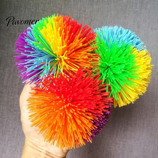 Stress Relief Ball 1/2/10/15Pcs Silicone Monkey Stringy Anxiety Colorful Sensory Portable Bounce Travel Rainbow Fidget Bouncy Pom Party Favors