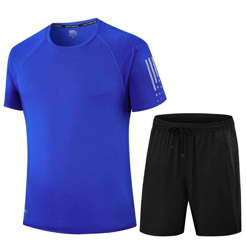 Unisex Breathable Ice Silk Short Sleeve Set Casual Sportswear Running Cycling Dance