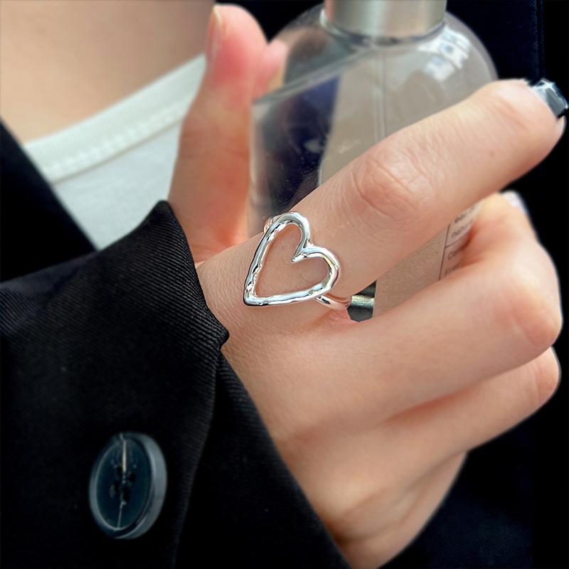 Korean Style Irregular 925 Sterling Silver Women's Versatile Ring, Non-Fading Niche Ins Design