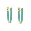 Promotion Vergoldeter Creolen-Ohrschmuck Ohne Zirkonia Emaille Voll Besetzt Schwarz Weiß Rosa Blau Emaille U-Form Creolenohrring für Damen