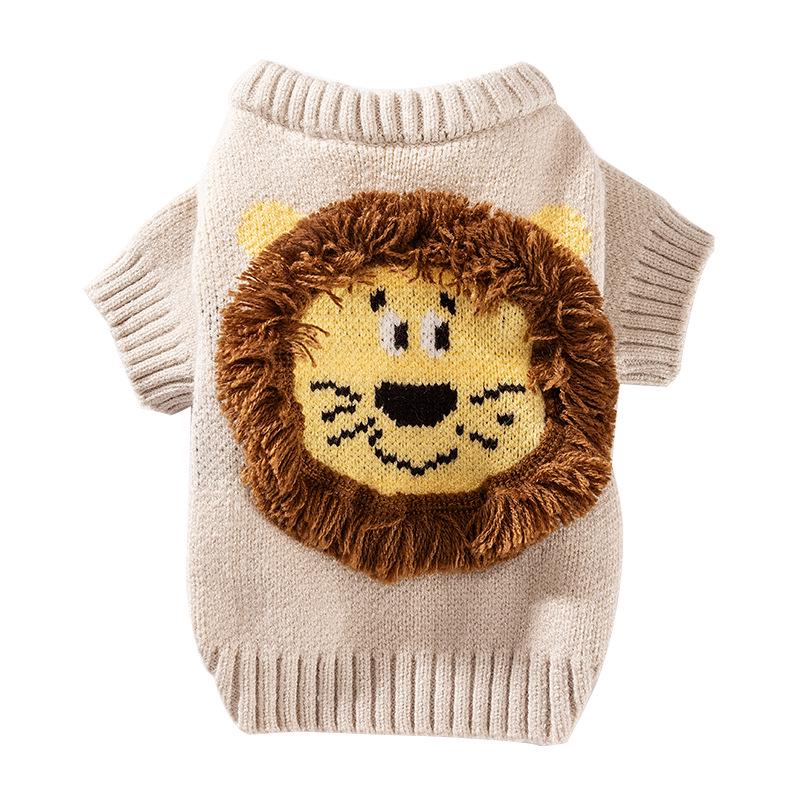 Autumn/Winter Cute Lion Sweater for Small To Medium Dogs - Warm Two-Legged Pet Clothing