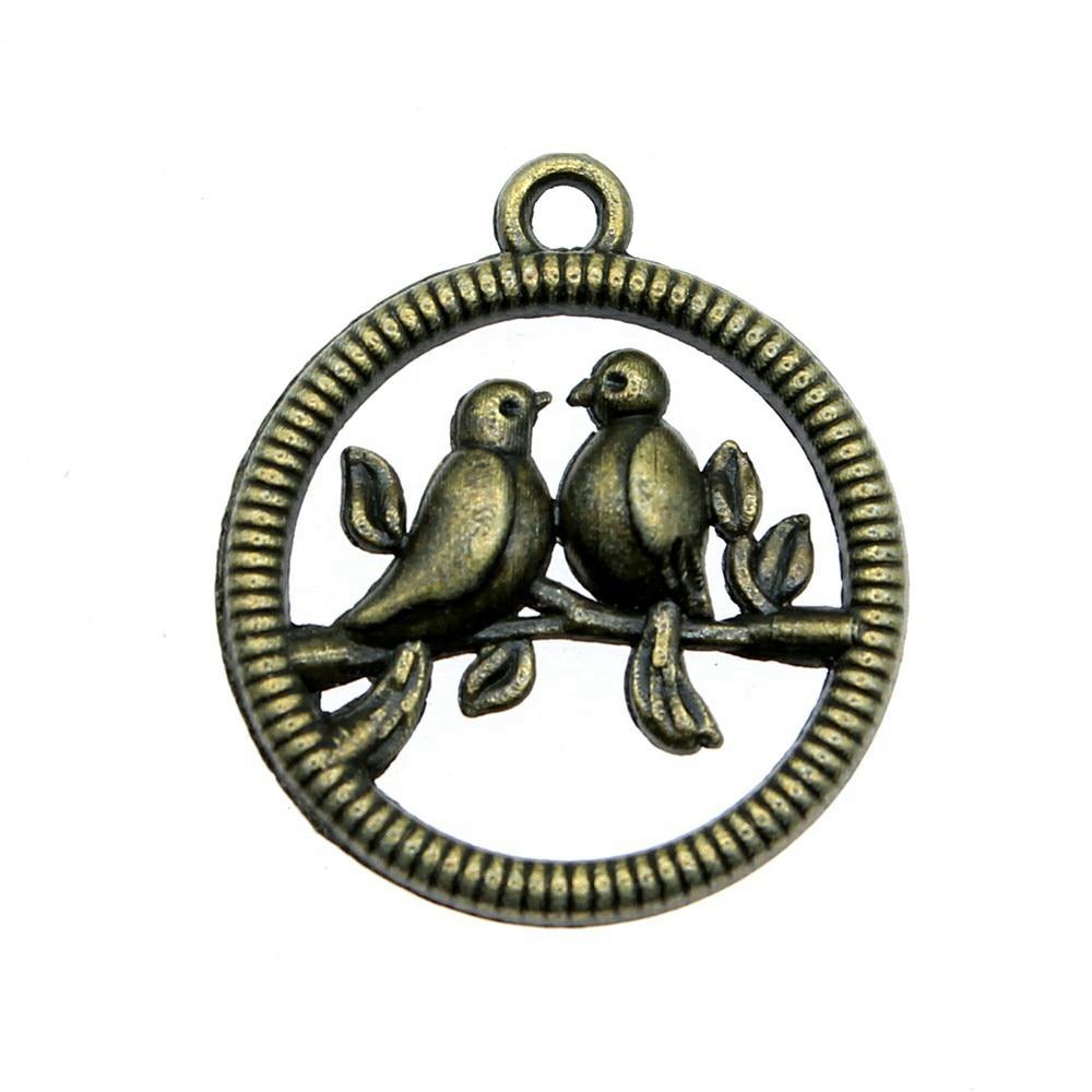 

10шт подвески в виде птиц античная бронза цвет цинковый сплав 23х20мм