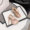 Sexy Nightclub Stiletto Nude High Heel Waterproof Platform Sandals for Women