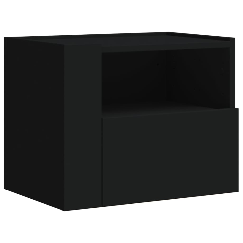 Wall Mounted Nightstand Black 45x30x35 Cm