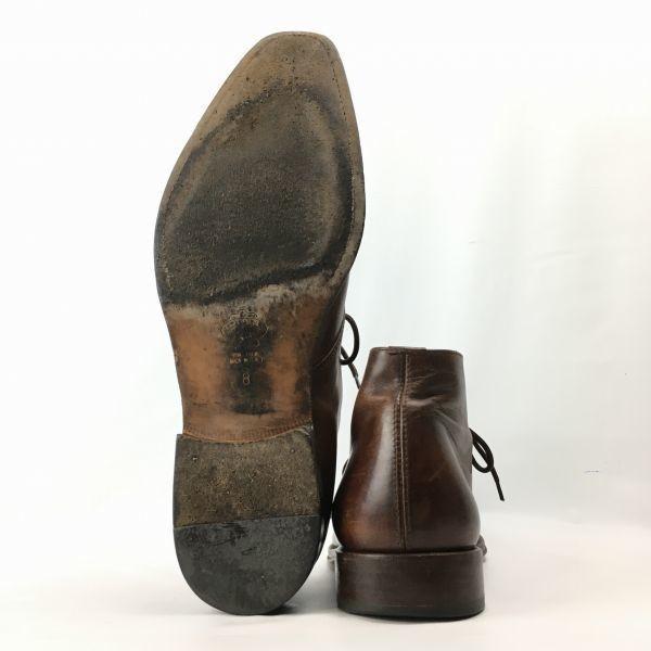 BLACKRAPID Made in Italy Vollleder Chukka Boots Braun Größe 8 26,5 Herren(GEBRAUCHT)