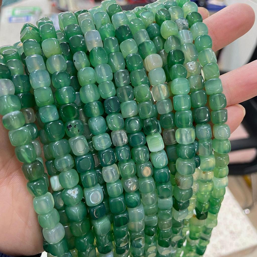 Square Green Agate Beads - 8MM DIY Jewelry Accessories Live Stream Exclusive