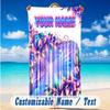 Floral Garden Theme Beach Towel Personalized Custom Name & Text Soft Quick Dry Beach Towel for Swimming Travel