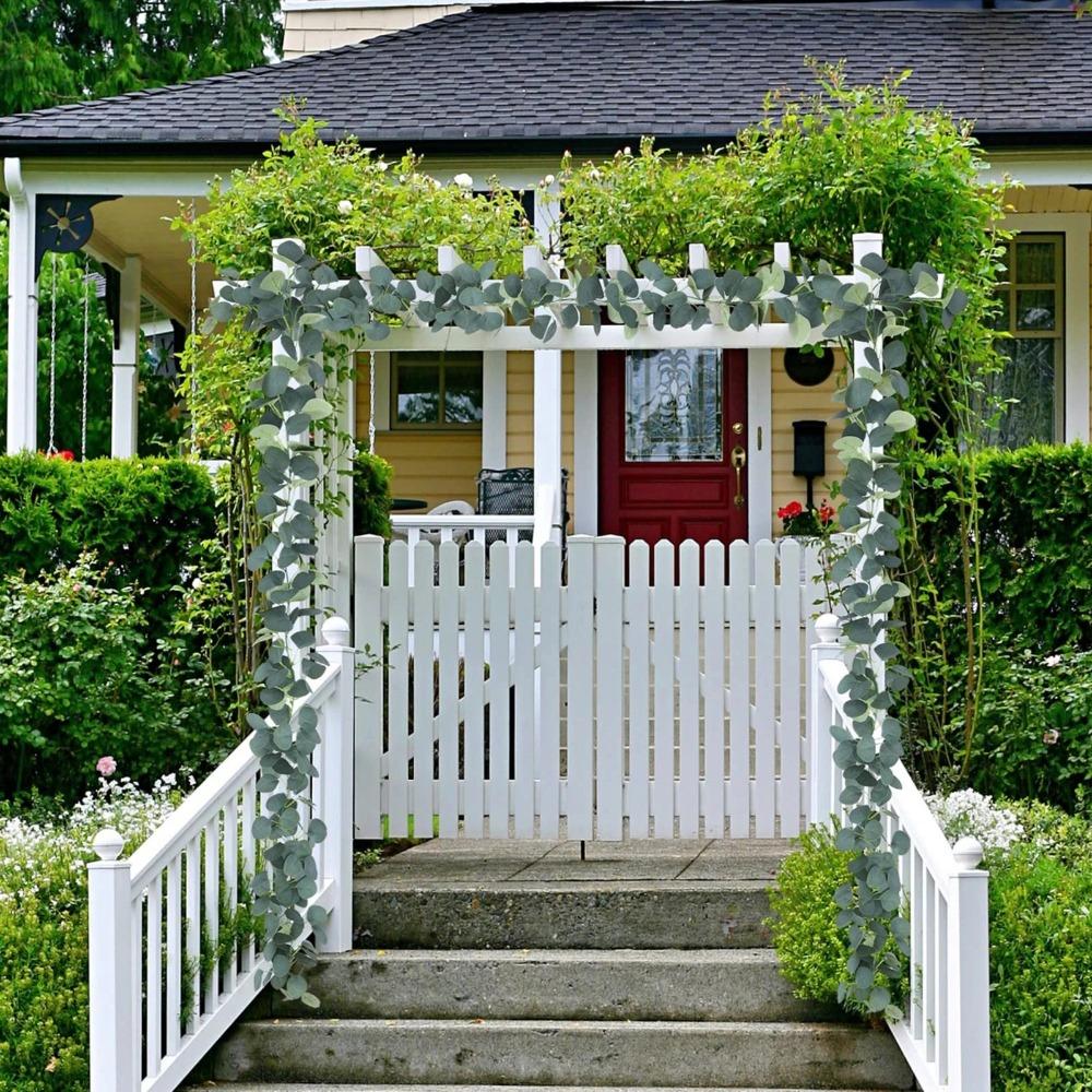 3PCS Artificial Eucalyptus Leaf Rattan Home Wall Hanging Decoration Artificial Green Plant Eucalyptus Leaves Spring Vines