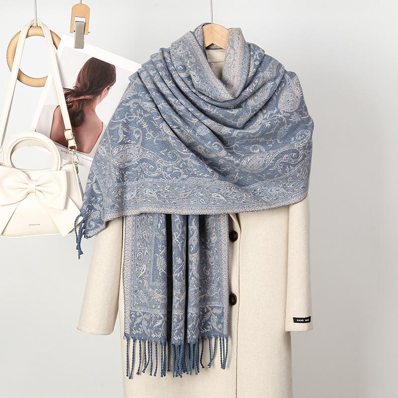 New Shawl Warm Winter Scarf Hijab Women Print Paisley Cashmere Pashmina Thick Wrap Head Neck Foulard Luxury  Blanket Echarpe