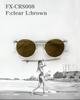 Classic Round Clear Frame Sunglasses Clear Brand Popular Stylish Fashion Glasses UV Protection [Flex] (F L Brown) Women's Men's