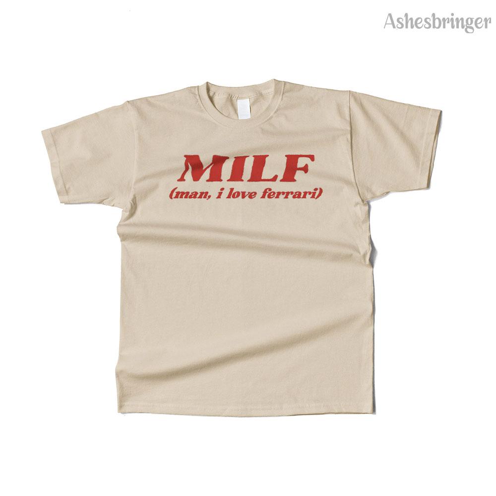 Mens Cotton Milf Man I Love F Graphic Funny T Shirt Street Casual Style Tee for Men and Women