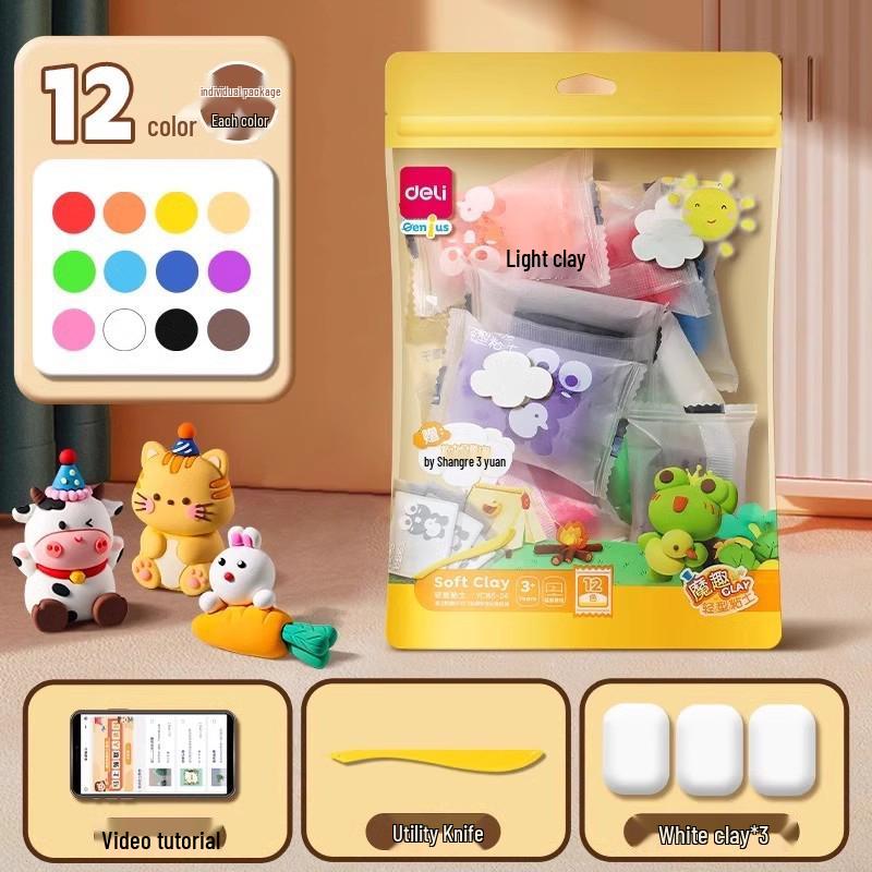 Набор для пополнения пластилина для детей - Нелипкий моделирующий пластилин в 12, 24 или 36 цветах для веселья в детском саду