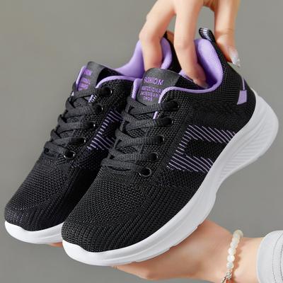 Fashion New Women's Shoes Soft Sole Casual Sports Women's Shoes Breathable Single Shoes Flying Weaving Mesh Outdoor Women's Running Shoe