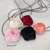 Silk Rose Flower Collar Choker Necklace Long Lace-up Necklace Wedding Jewelry Neck Chain Gift for Women Teens Girls