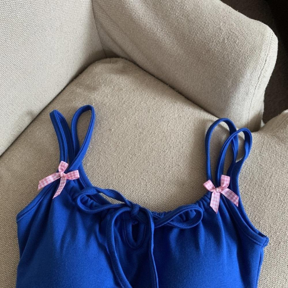 Tanktop mit Brustpolster Halter Crop Tops Damen Sommer Schleife Camis Rückenfreies Camisole Mode Tube Lady Ärmellose Cropped Weste