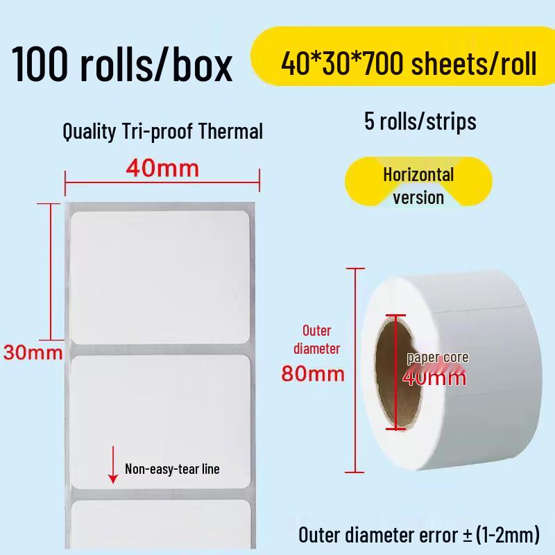 Durable Self-Adhesive Thermal Paper Barcode Labels for Printing 