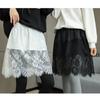 Schwarzer, sommerlicher Chiffon-Midirock mit Zierelementen – ideal für Freizeit und Büro