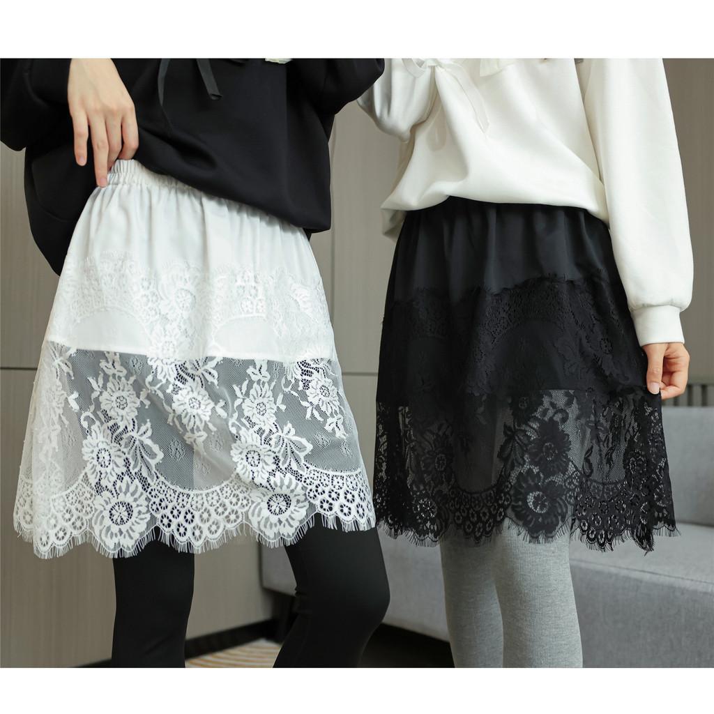 Schwarzer, sommerlicher Chiffon-Midirock mit Zierelementen – ideal für Freizeit und Büro