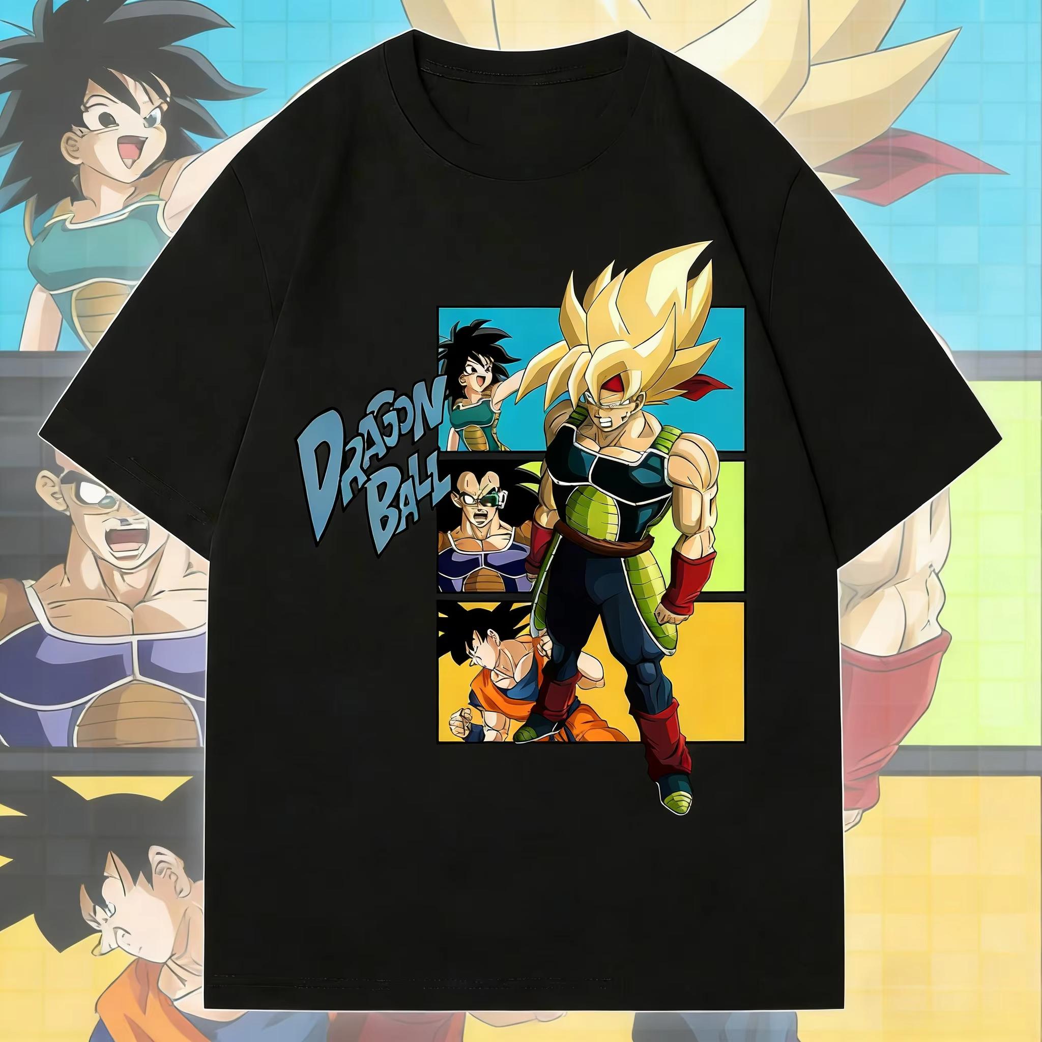 

2026 New Dragon Ball Bardock Goku Anime Printed Short Sleeve T-shirt Men s and Women s T-shirt Men s Tops Sport T-shirt Harajuku S разноцветный