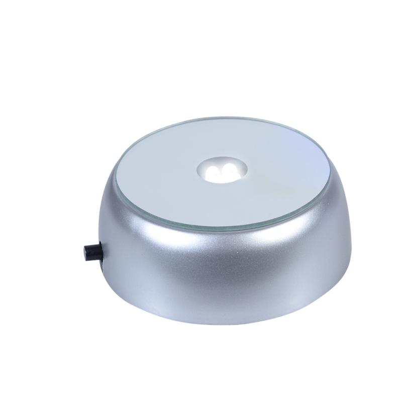 4 LED Luminous Base Light Colorful Round Stand Base for Cocktail Crystal Glass Transparent Objects