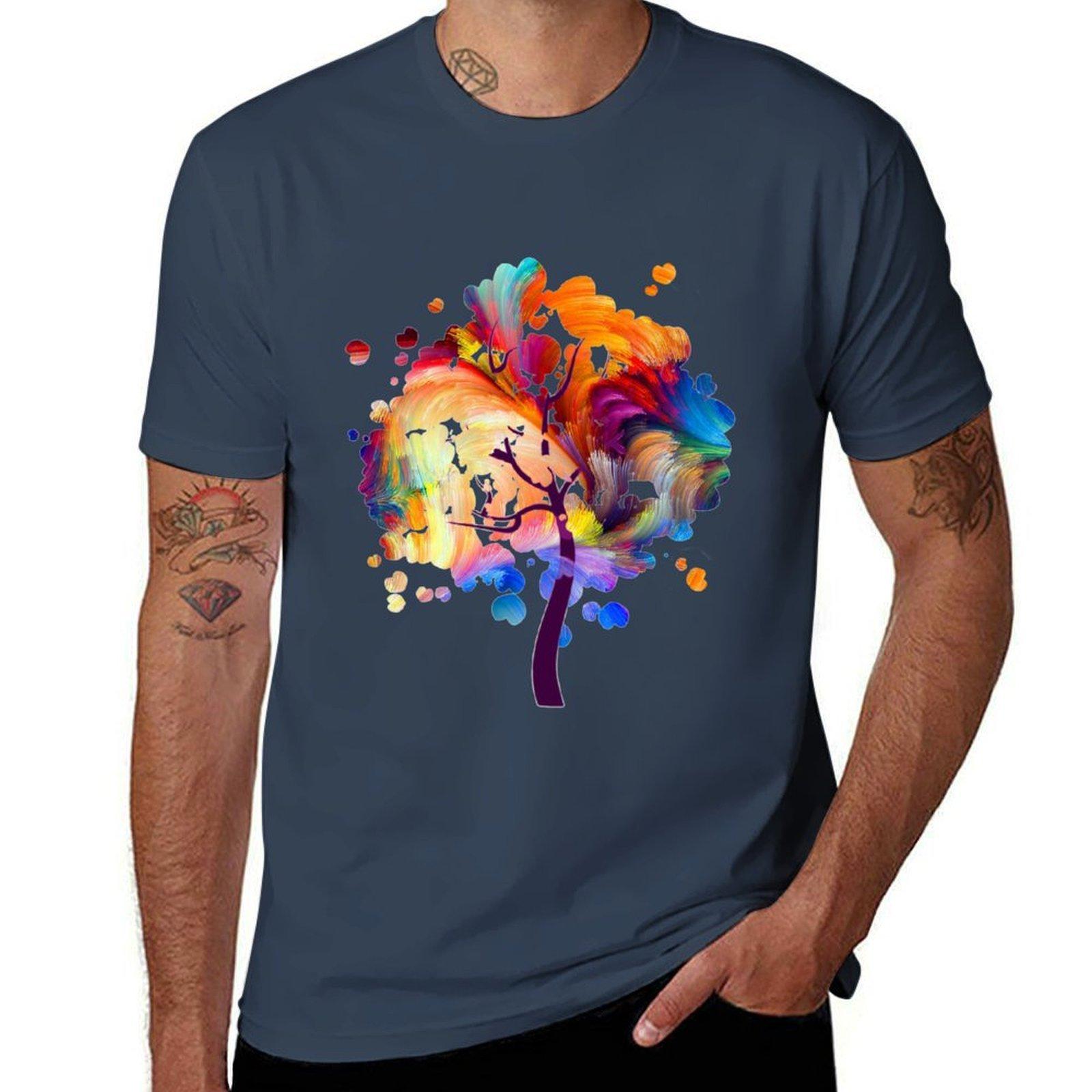 Rainbow Tree Tshirt Work Comfort Tshirt For Unisex S