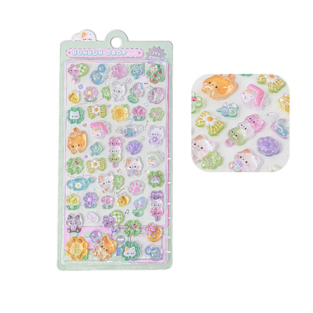 Aesthetic 3D Decor Stickers Cute DIY Toy Stickers Funny Candy Animal Drop Sticker  Decoration