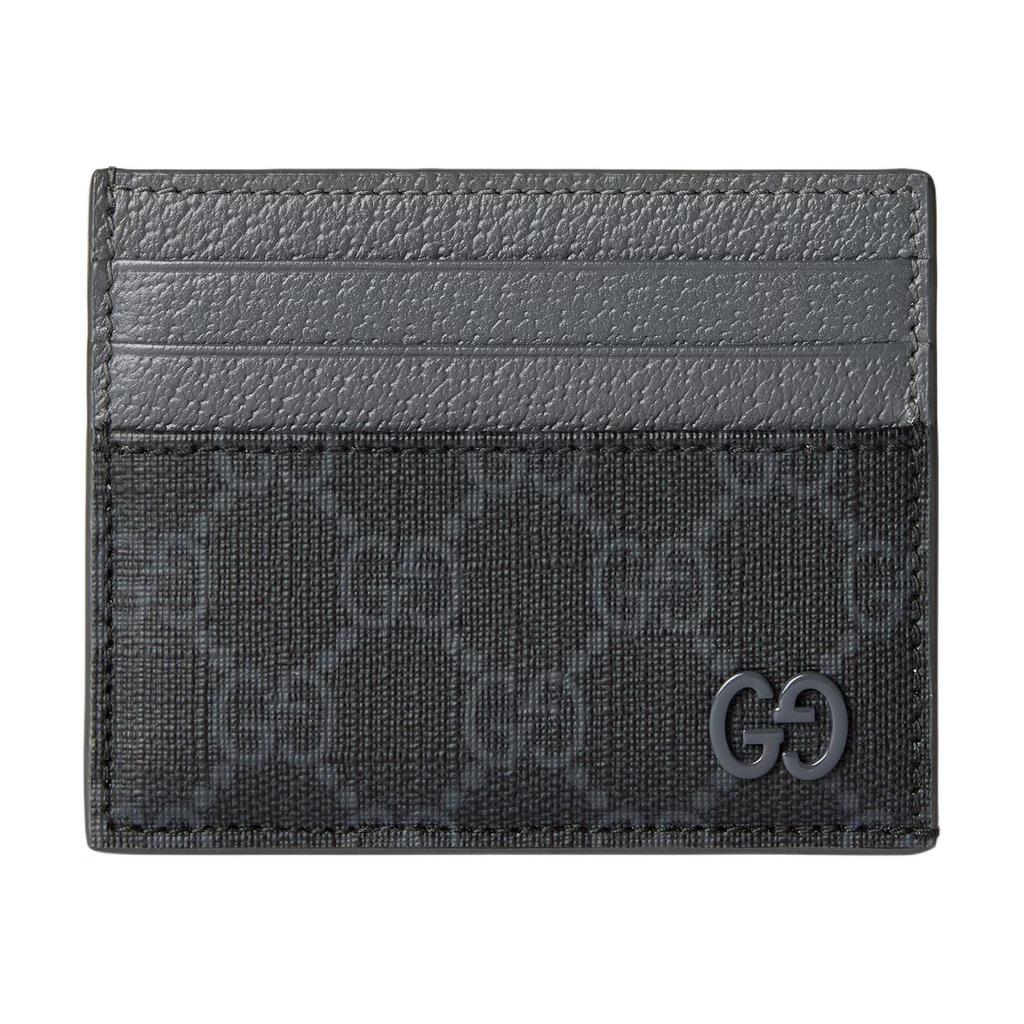 Gucci Logo Supreme Canvas Card Holder Unisex Wallets Black 795230-FACQC-1048