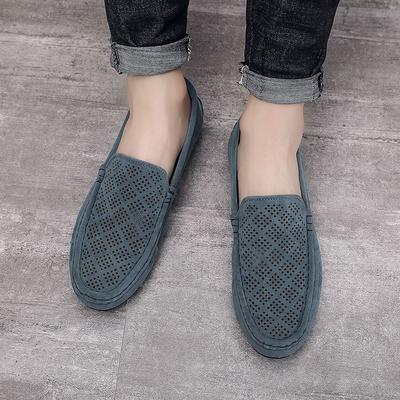 Mode Mocka Platt Lågskuren Herr Casual Sko Urholkad Bekväm Vanlig Slip-on 2025 Trend Högkvalitativa Mode Läderskor för Män