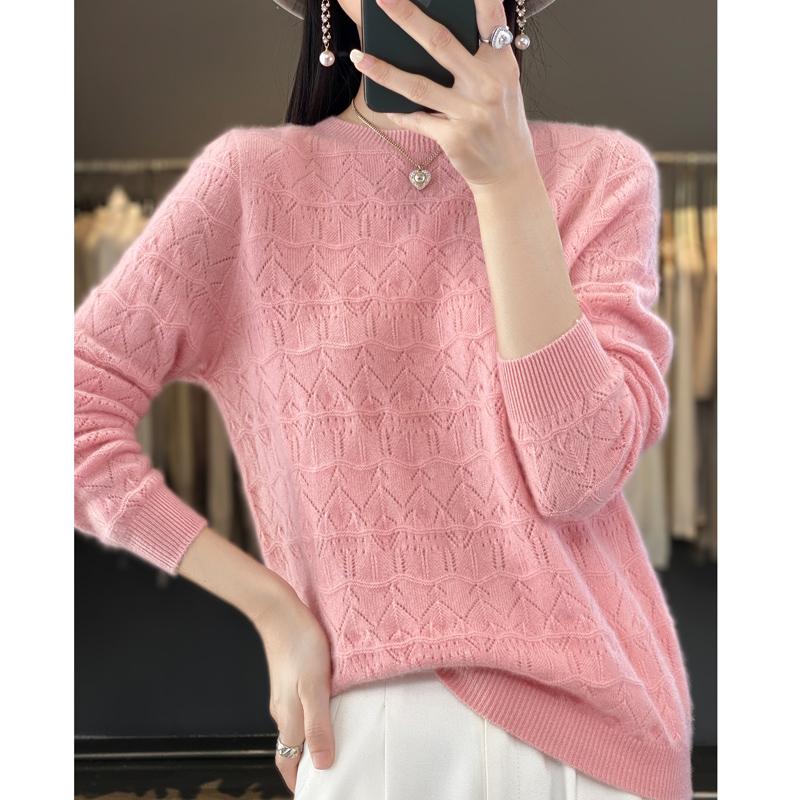 Suéter de mujer, cachemira Qinghe, 30% cachemira 70% lana, jersey de punto de invierno, suéter de otoño, suéter de cachemira de mujer, top de punto, manga larga