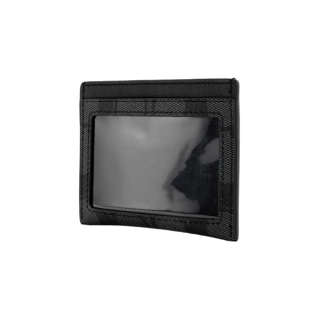 COACH Card Case Coated Canvas Card Holder Men's Gray Black 58110-CQBK