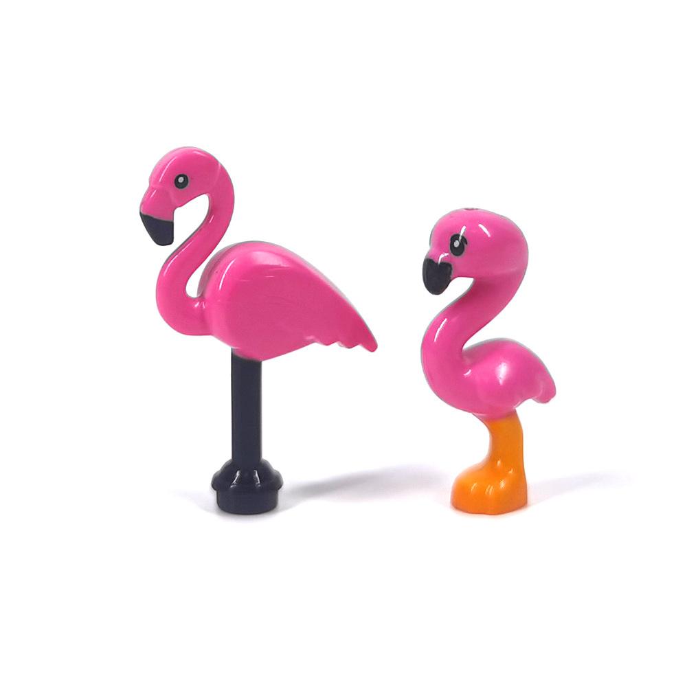 Small Particle Building Block Splicing Land Flying Animal Flamingo Flamingo 57798 Parts Ornament Toy