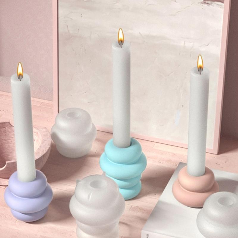 Silicone Crafts Moulds Candle Holder Moulds Candlestick Molds Simple Style Silicone Material Epoxy Resin Mold for DIY
