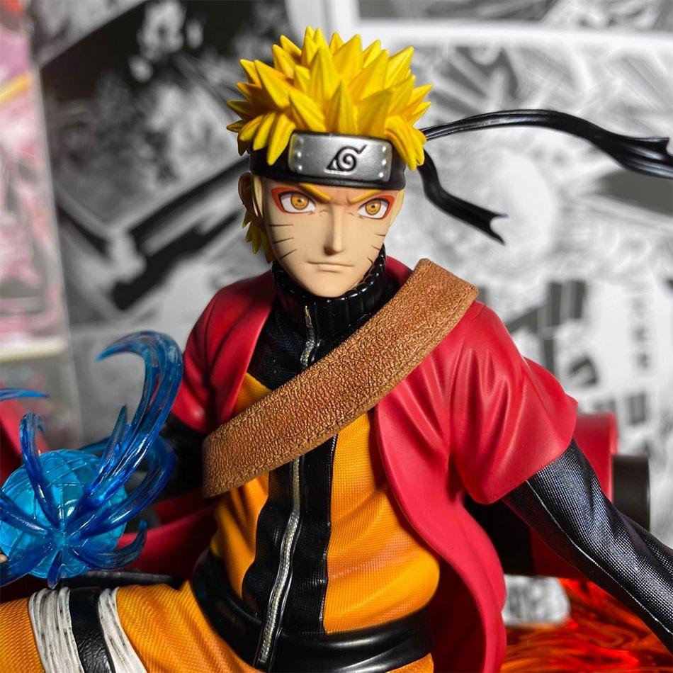 Naruto Anime Figure Uzumaki Naruto Uchiha Sasuke Combat form 25cm Action Figurine PVC Cartoon Characters Model Ornaments Boy Toy