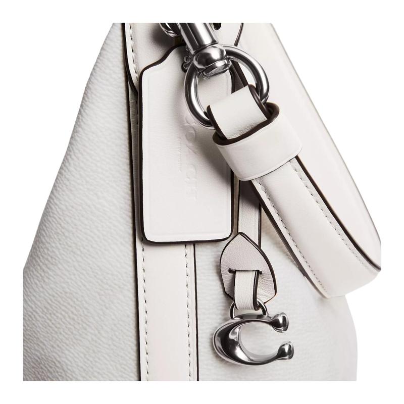 Coach Juliet 30 Detachable Short Shoulder Strap Coated Canvas Shoulder Bag Large Women's Silver Chalk