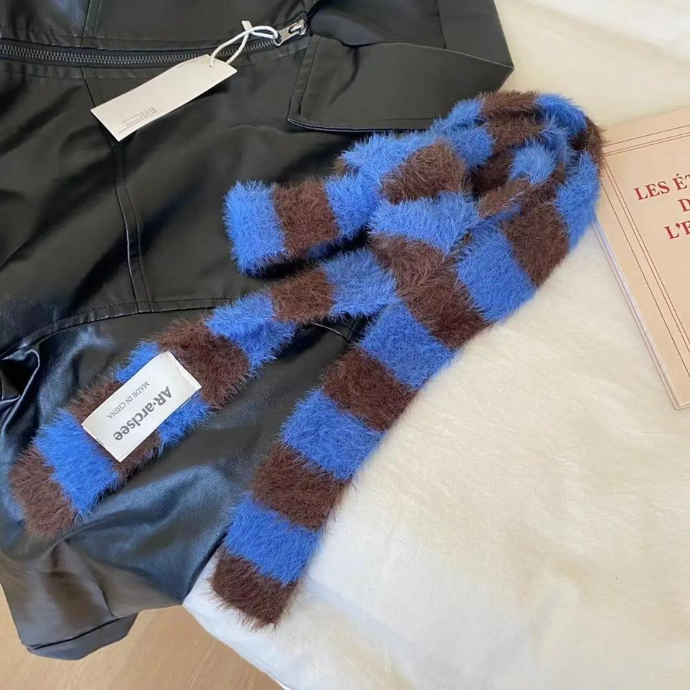 Knitted Wool Sausage Thin Scarf Y2 Neck Scarves Fashion Plush Long Narrow Scarves  Autumn Winter