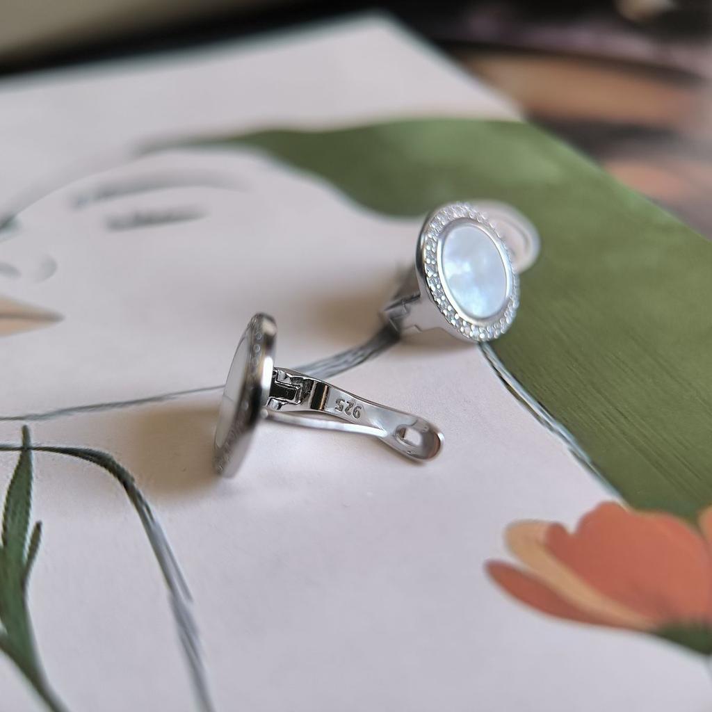 Cercei din argint cu sidef natural, zirconiu cubic (2184843)