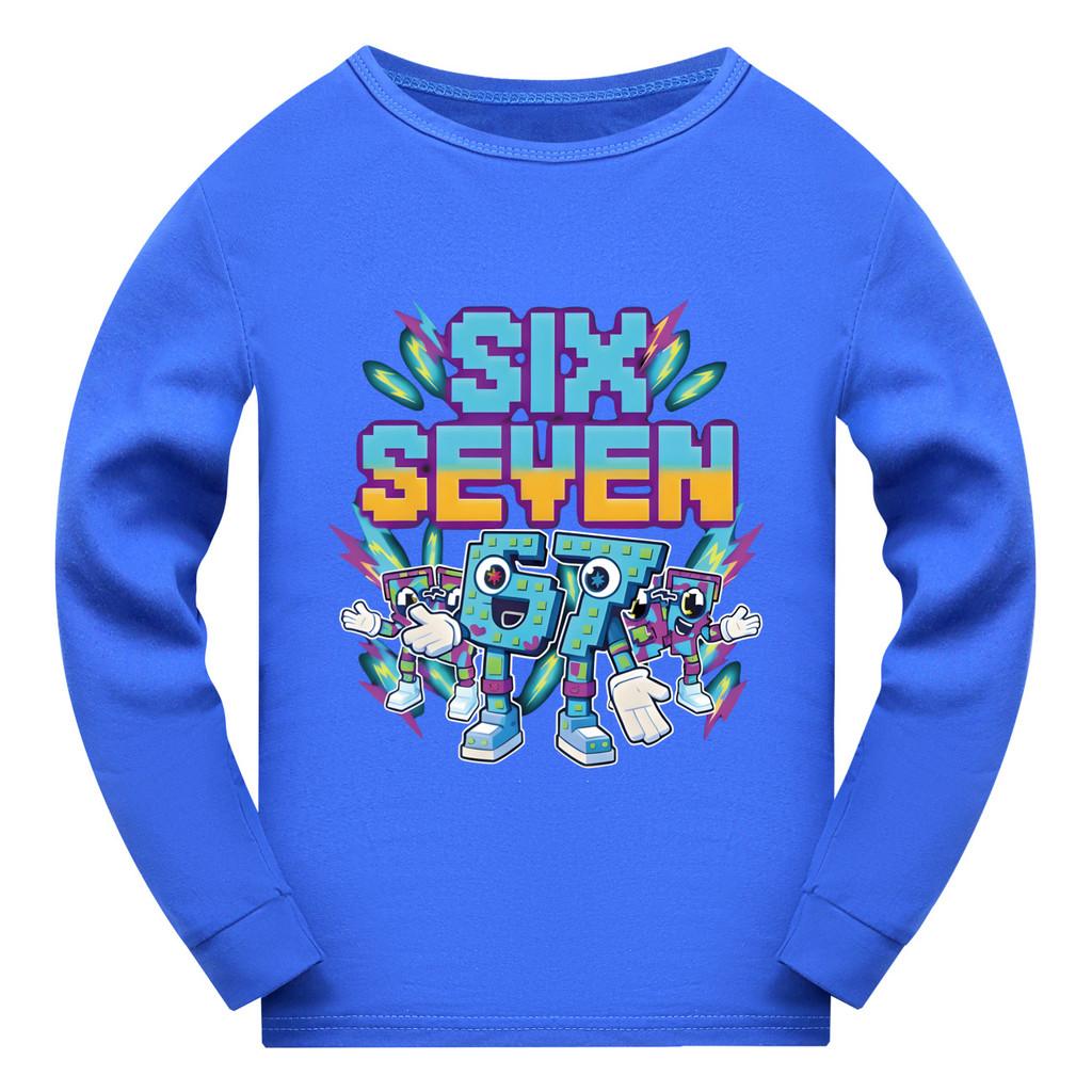 5220 Kids Boys Girls Steal a Brainrot 67 Six Seven Print Long Sleeves T-Shirt