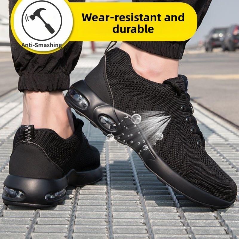 Men's Safety Shoes Air Cushion Men's Work Shoes Lightweight Breathable Work Shoes with Protection Steel Toe Shoes Anti-puncture