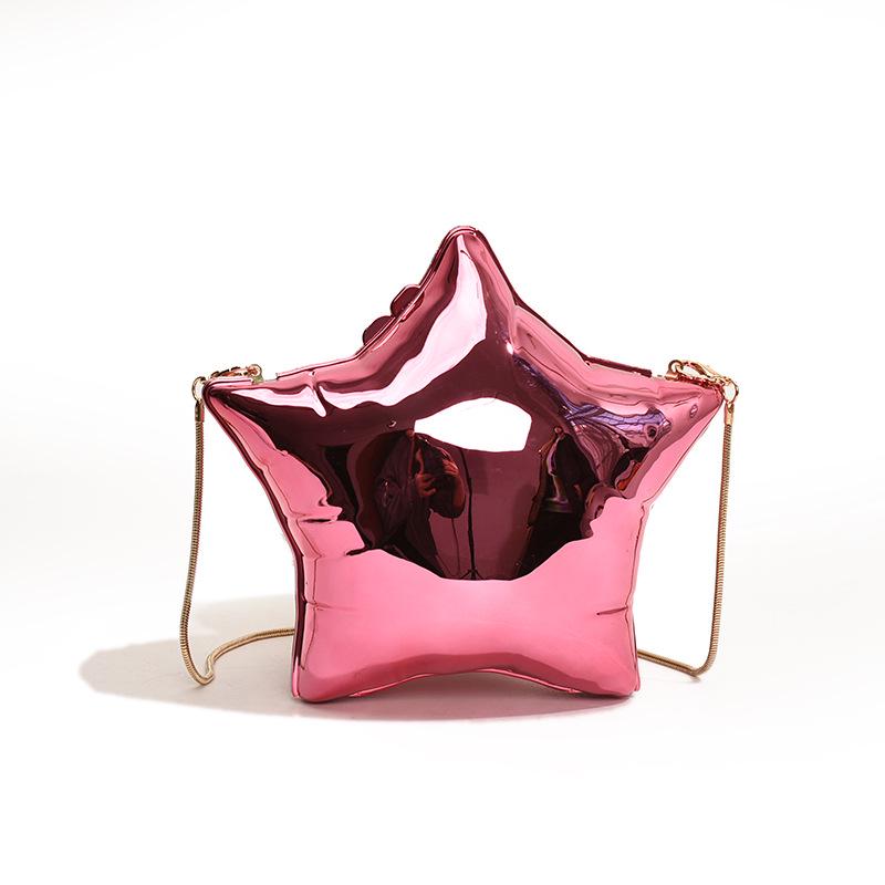 

Acrylic Shiny Star Mini Clutch Crossbody Bag рожевий