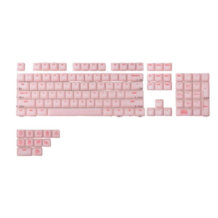 

ABS Silicone Gamings Keycaps 115Key Mechanical Keyboards Jelly Puddings Translucents Keyset Small Keyboards Keycaps рожевий