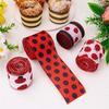 4 Roll Labybug Ribbon 5Yard/Roll Ladybird Ribbon Decorative Ribbon for Gift Wrapping, Party Decorations, Hair Bows