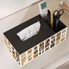 Multifunction Vintage Tissue Box - Remote Control Storage Organizer with Integrated Drawer for Living Room & Bedroom
