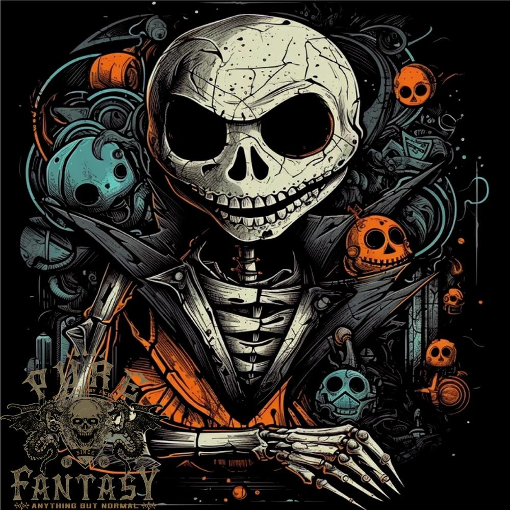 26 Jack Skeleton Halloween Evil Demon Mens Cotton T-Shirt Tee Top Unisex T-Shirt M