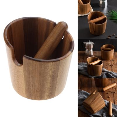 Coffee Knock Box Anti-Slip Coffee Grind Dump Bin With Detachable Knock Bar Residue Box Coffee Tools Cafe Accessories Box