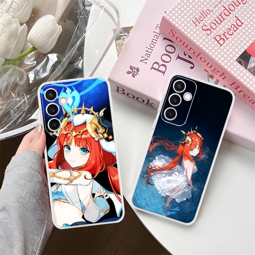 Game GI Nilou Clear Mobile Phone Case for Samsung Galaxy S25 S24 S23 S22 S21Plus FE Ultra Colorful Cover