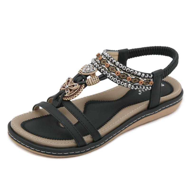 Spring And Summer New Lightweight And Comfortable Flat Sandals For Women's Elastic Bands And Versatile Fashion Trendy Sandals