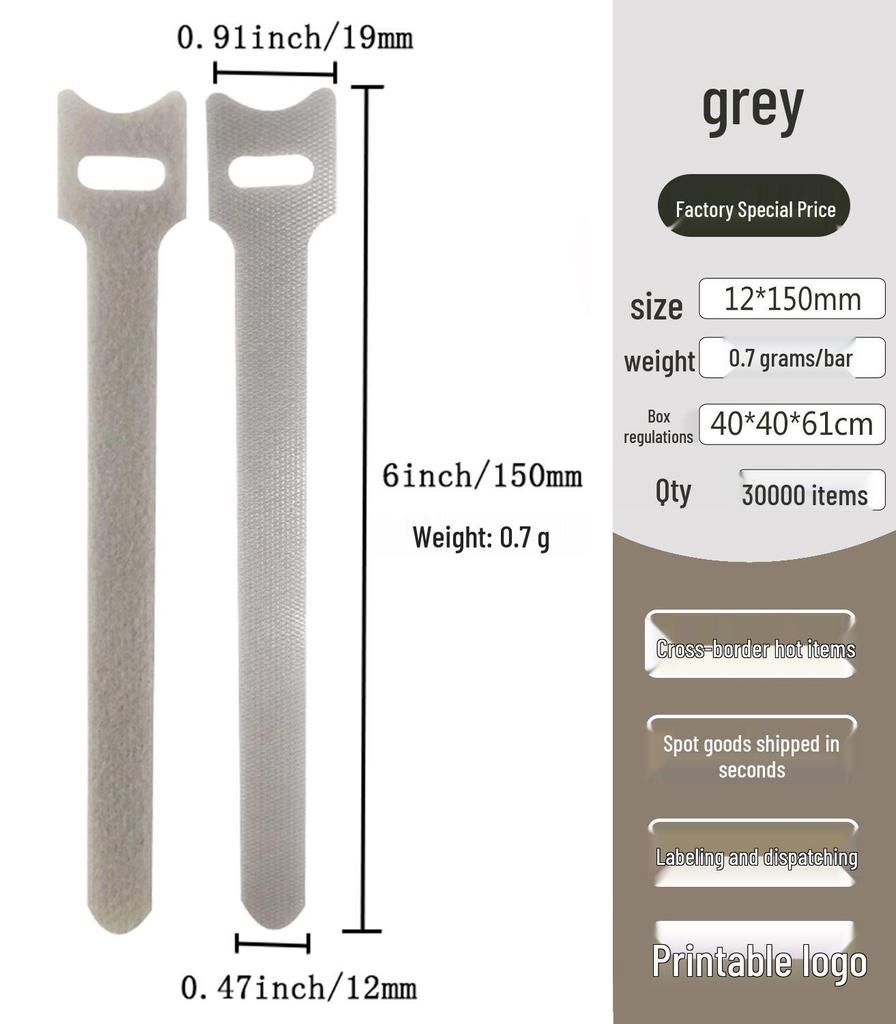 Nylon T-Type Self-Adhesive Hook and Loop Cable Ties