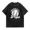 Retro Vintage Baseball Pops Sports Print Casual T Shirt vintage Washed Comfortable Versatile Unisex graphic Slightly Soft