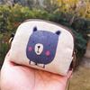 Cute Animal Canvas Coin Purse Short Shell Wallet Women Key Card Bag Kids Cartoon Lionmouse Fox Bear Dinosaur Small Change Purses